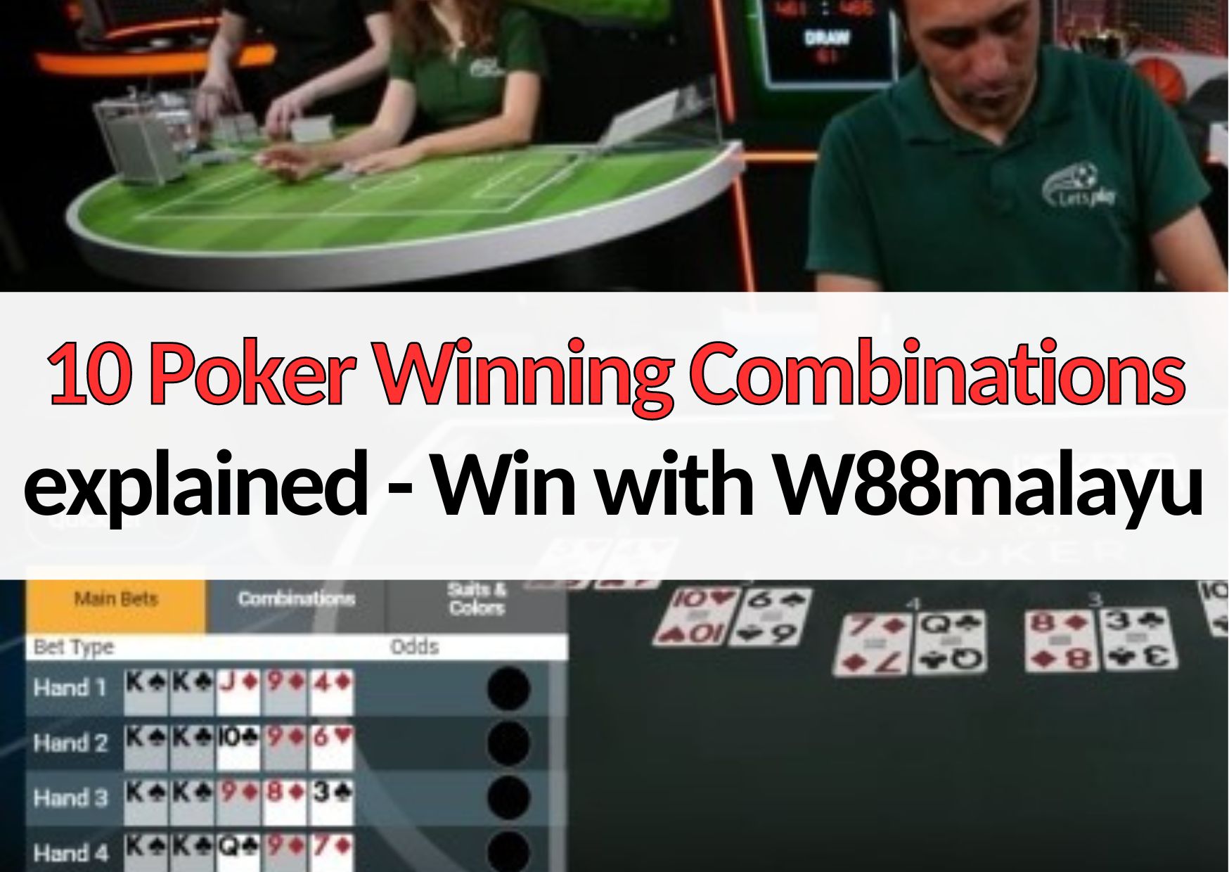 w88malayu 10 poker winning combinations explained