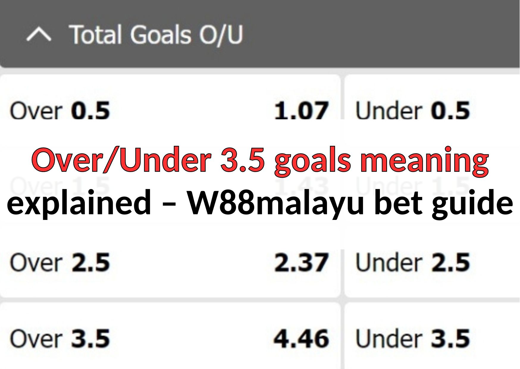 over under 3.5 goals meaning