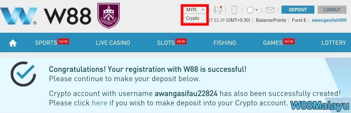 W88 register make successful w88 malaysia login
