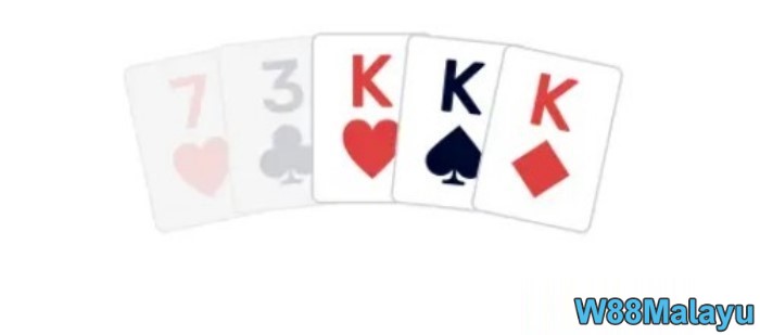 poker winning sequence to win three of a kind